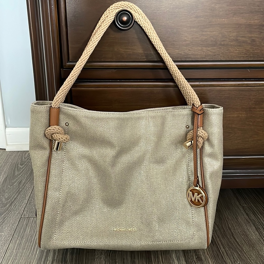 Michael Kors canvas shoulder bag
